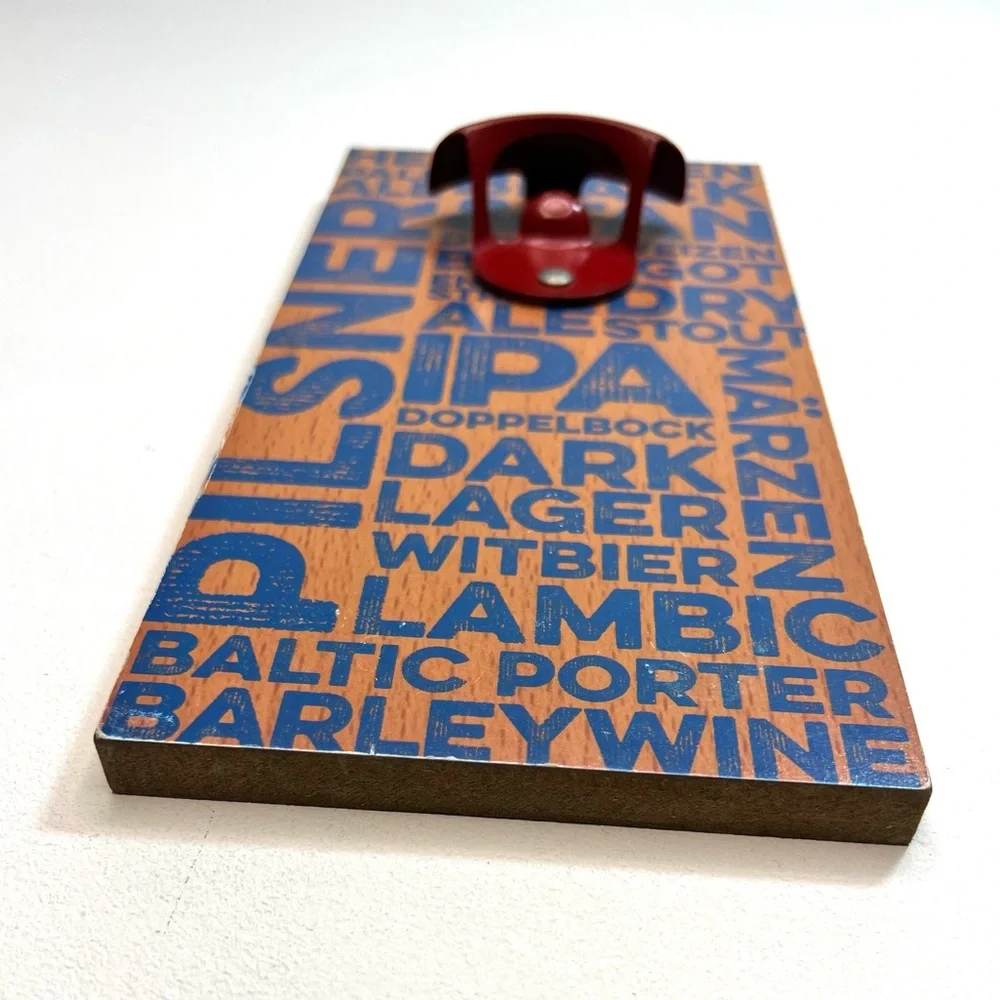 Beer Brewing Wood Wall-Mounted Bottle Opener Magnetic Man Cave Liquor Ale IPA